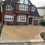 resin driveway and flower beds